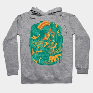 Mountain Green Abstract Wave of Thoughts No 2 Hoodie